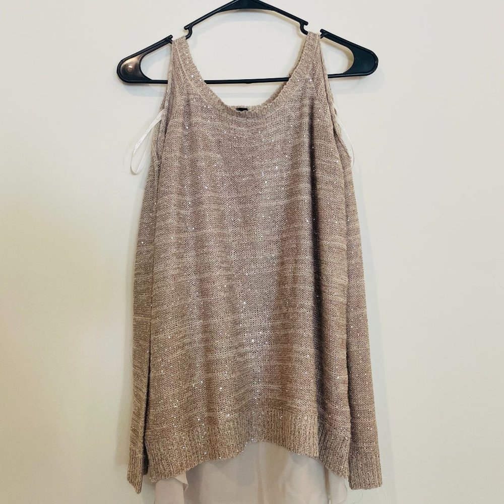 SPARKLY GOLD AND BEIGE SWEATER